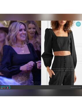 Racil Moire Balloon Sleeve crop top size 10 BNWT